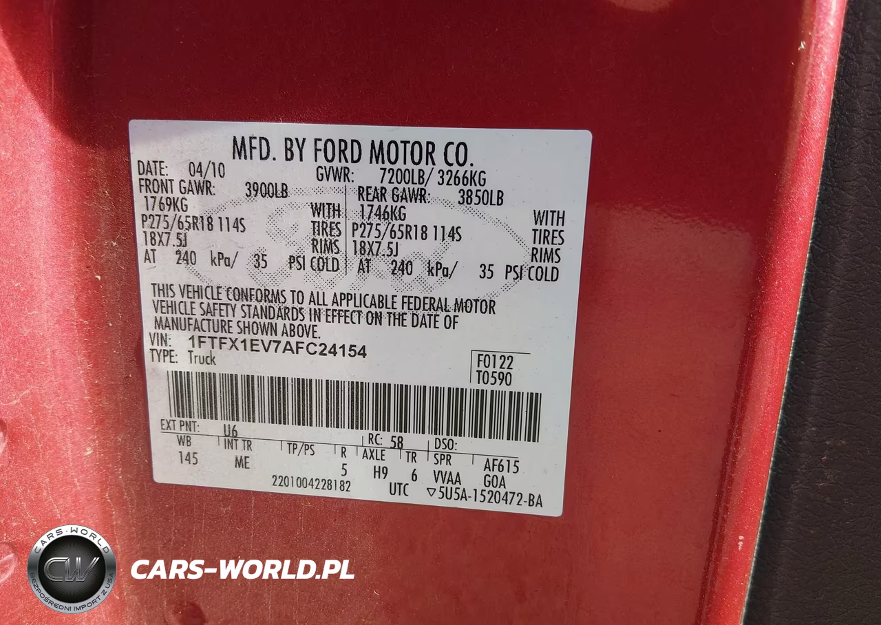 2010 Ford F-150 Fx4-Lariat-Xl-Xlt VIN:1FTFX1EV7AFC24154 - 9