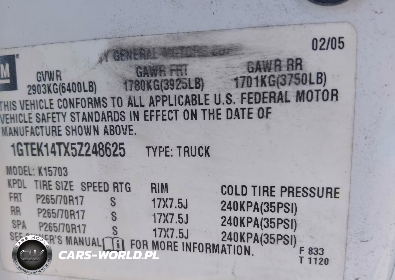 2005 GMC Sierra 1500 Sle VIN:1GTEK14TX5Z248625 - 9