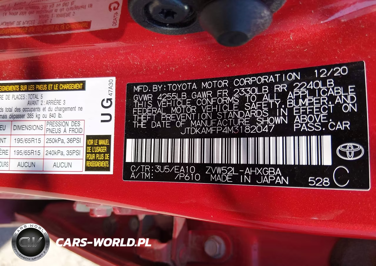 2021 Toyota Prius Prime Xle VIN:JTDKAMFP4M3182047 - 9