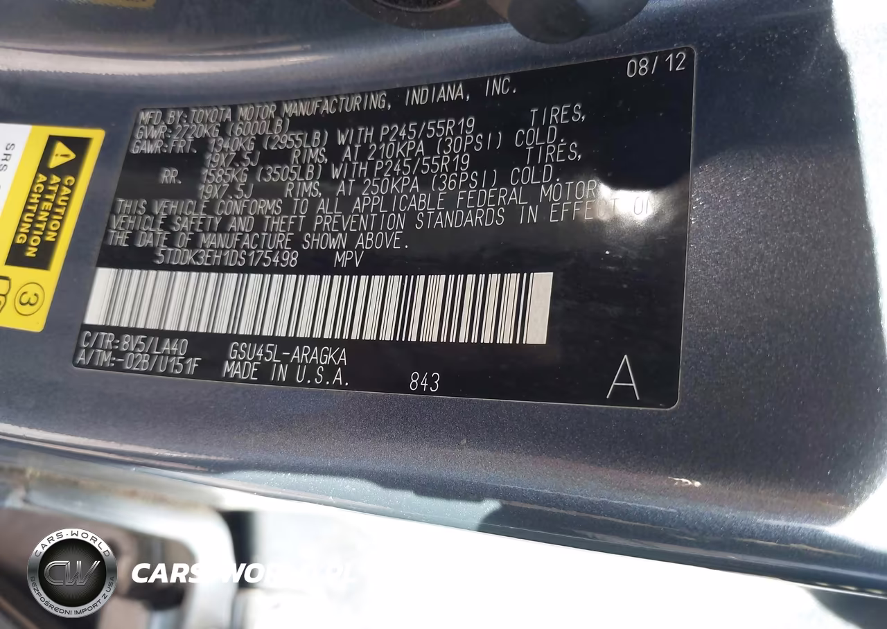 2013 Toyota Highlander Limited V6 VIN:5TDDK3EH1DS175498 - 9