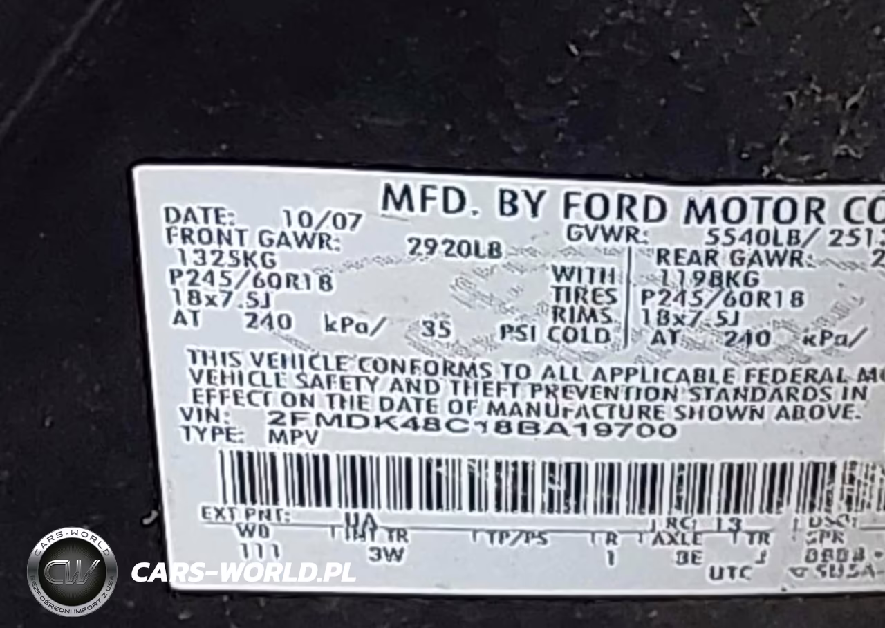 2008 Ford Edge Sel VIN:2FMDK48C18BA19700 - 9