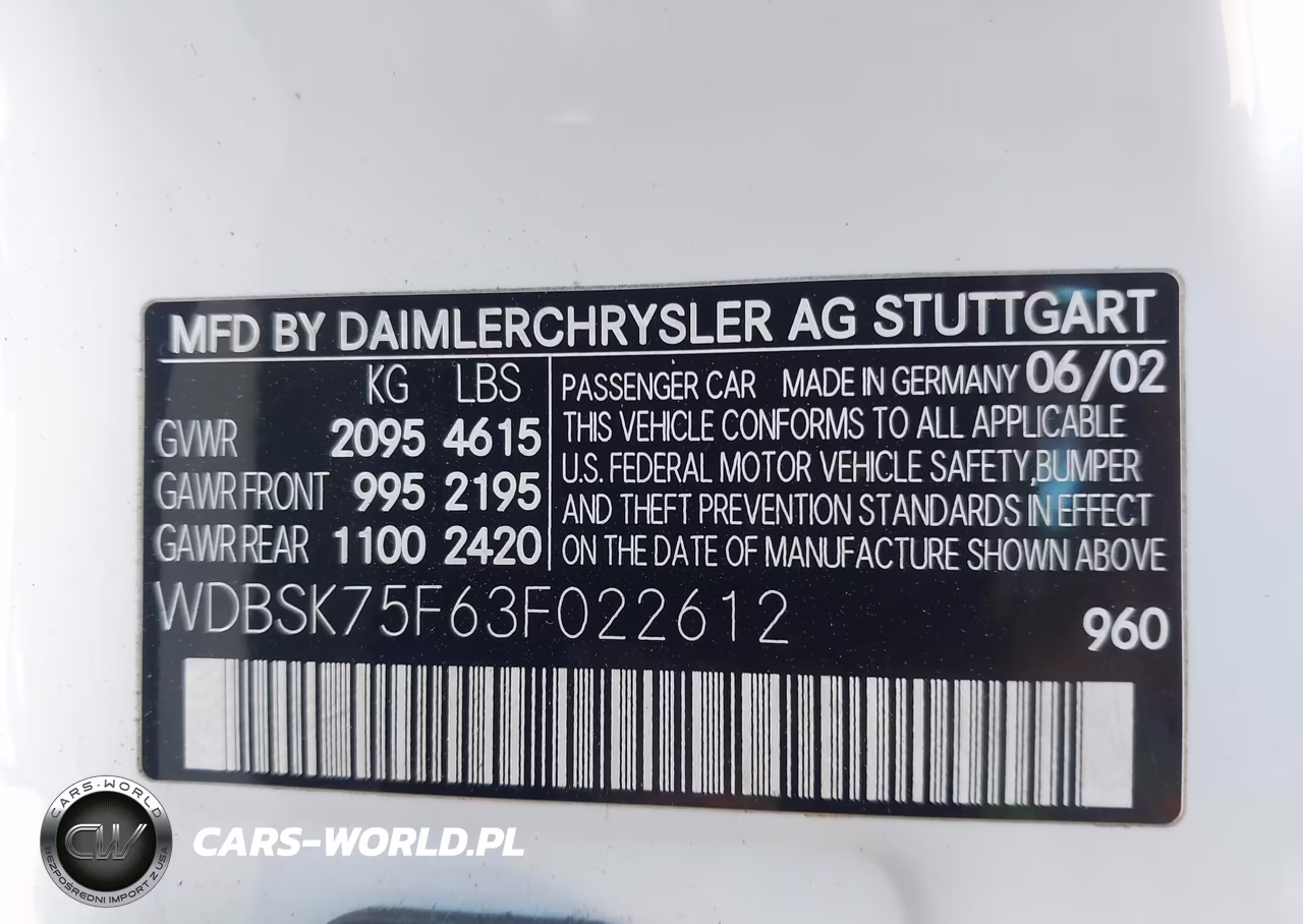 2003 Mercedes-Benz Sl 500 VIN:WDBSK75F63F022612 - 9