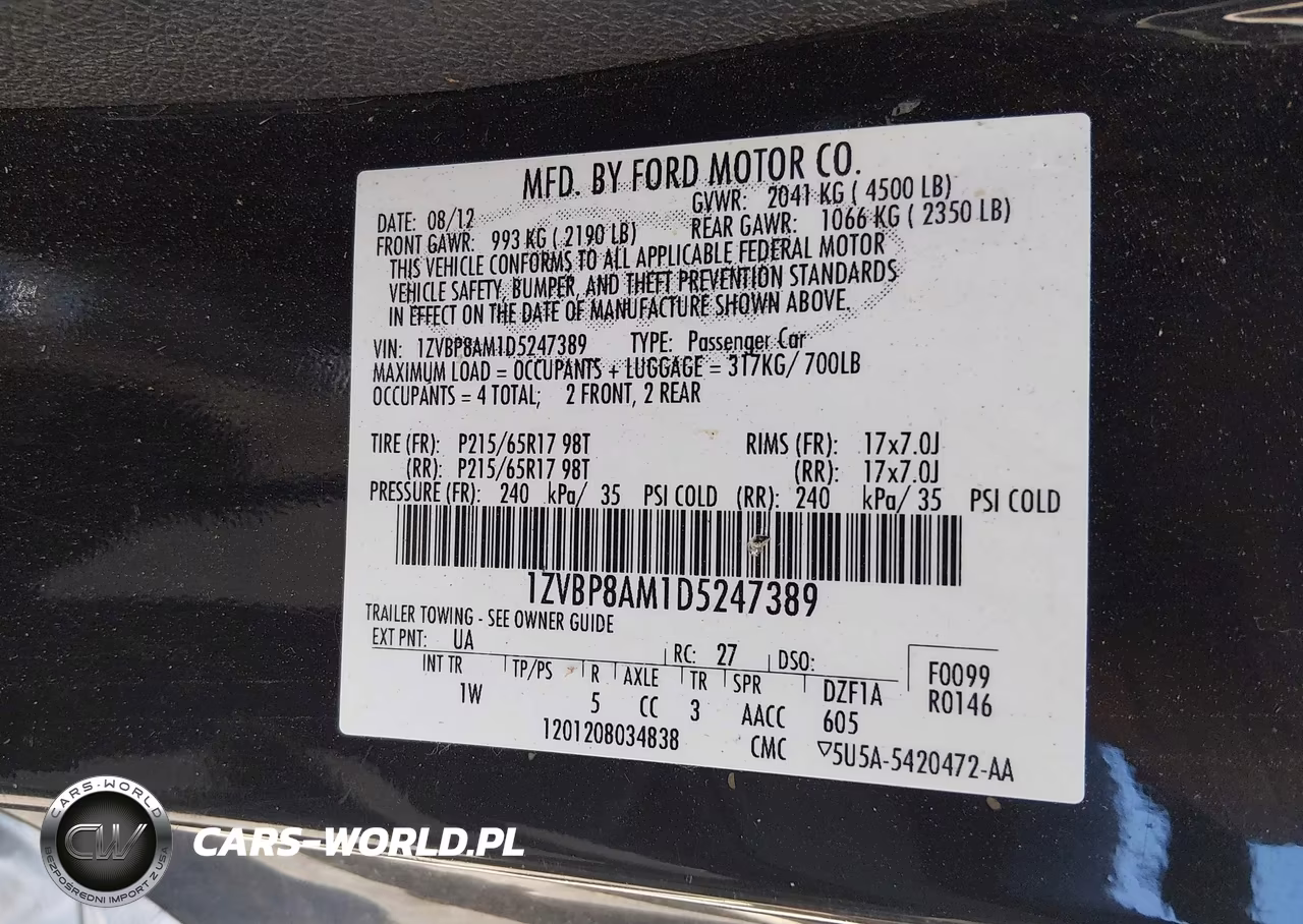 2013 Ford Mustang V6 VIN:1ZVBP8AM1D5247389 - 9