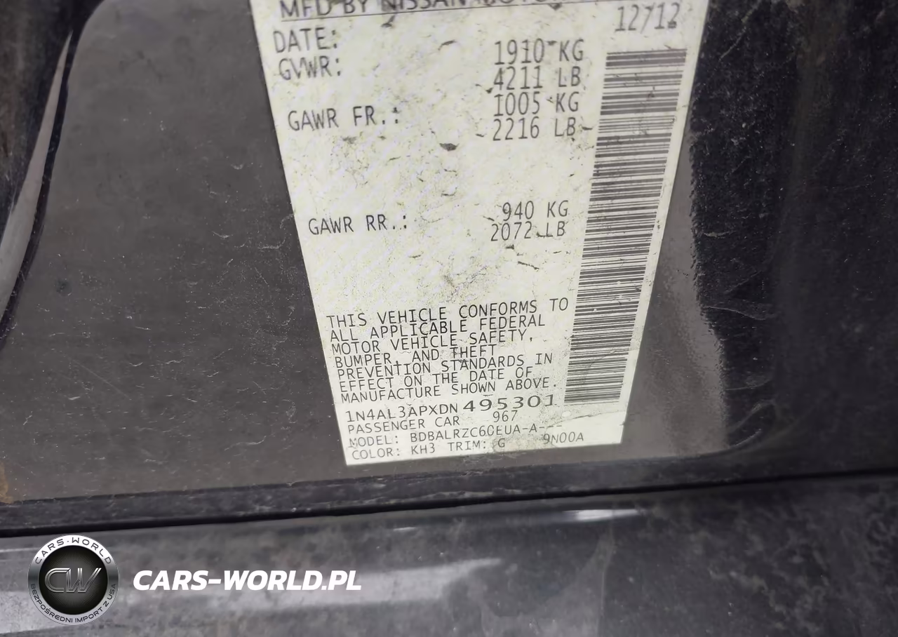 2013 Nissan Altima 2.5 S VIN:1N4AL3APXDN495301 - 9