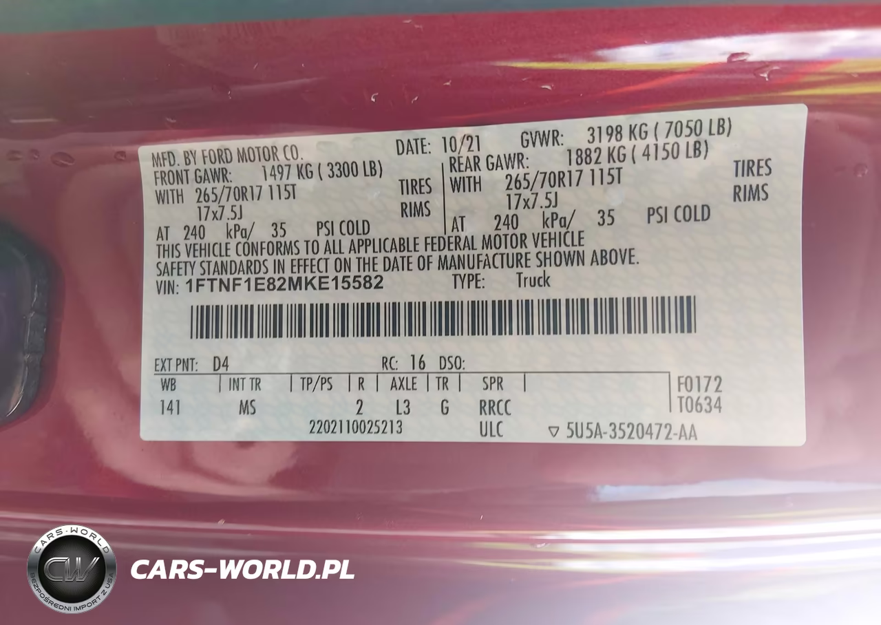 2021 Ford F-150 Xlt VIN:1FTNF1E82MKE15582 - 9