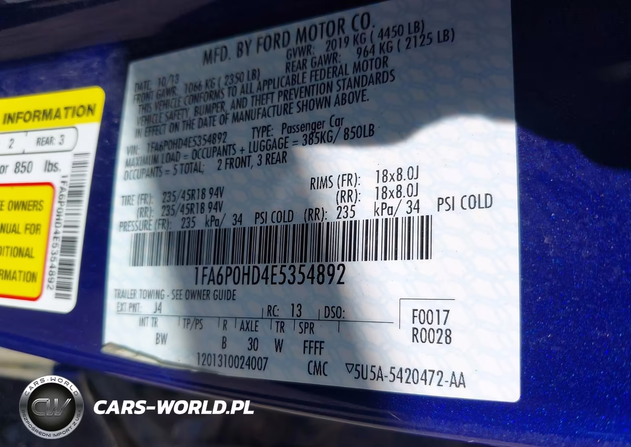 2014 Ford Fusion Se VIN:1FA6P0HD4E5354892 - 9