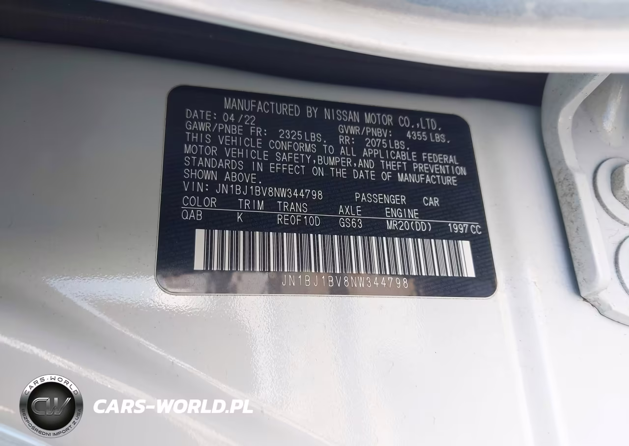 2022 NISSAN ROGUE SPORT SV FWD XTRONIC CVT VIN:JN1BJ1BV8NW344798 - 9
