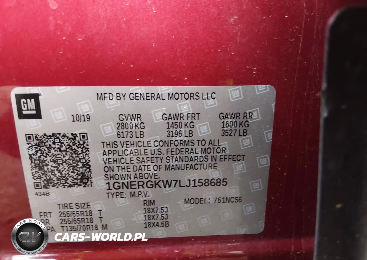 2020 Chevrolet Traverse Fwd Lt Cloth VIN:1GNERGKW7LJ158685 - 9