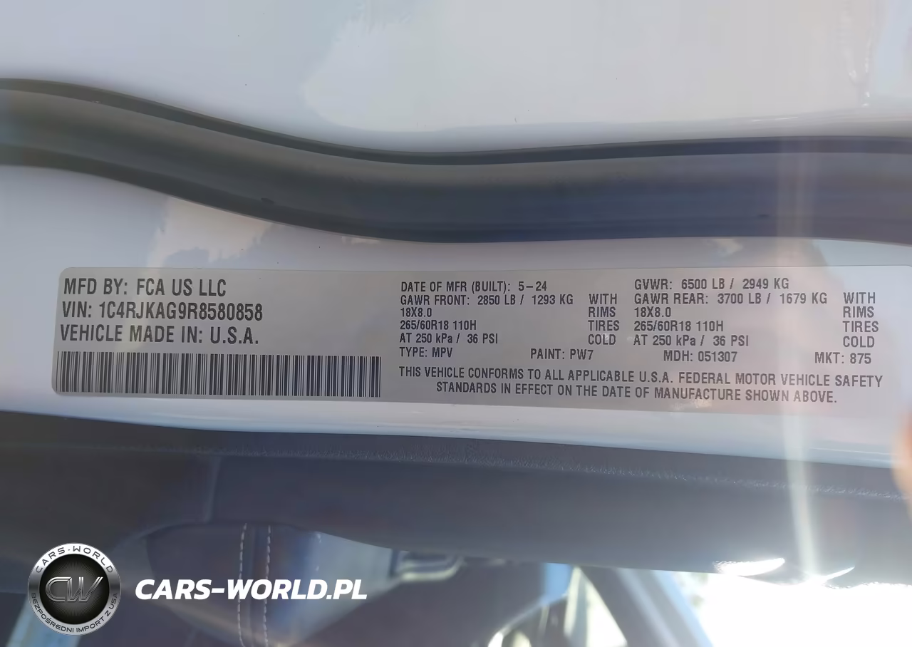 2024 Jeep Grand Cherokee L Laredo X 4X4 VIN:1C4RJKAG9R8580858 - 9