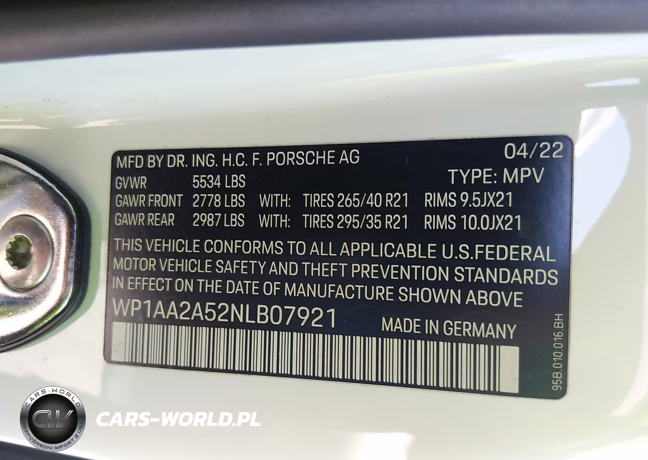 2022 Porsche Macan VIN:WP1AA2A52NLB07921 - 9