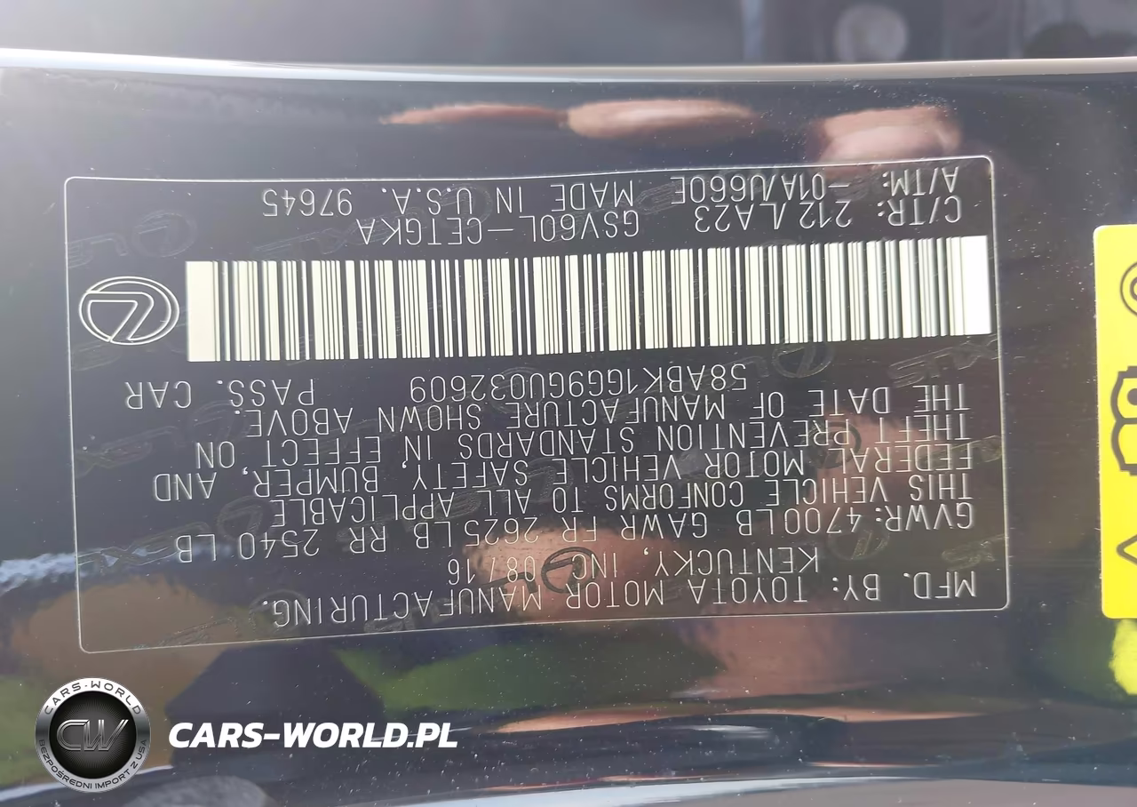 2016 Lexus Es 350 VIN:58ABK1GG9GU032609 - 9