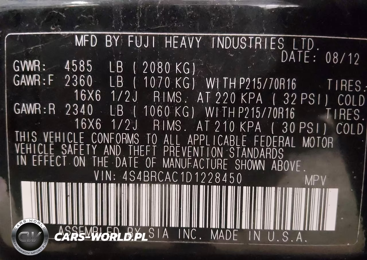 2013 Subaru Outback 2.5I VIN:4S4BRCAC1D1228450 - 9