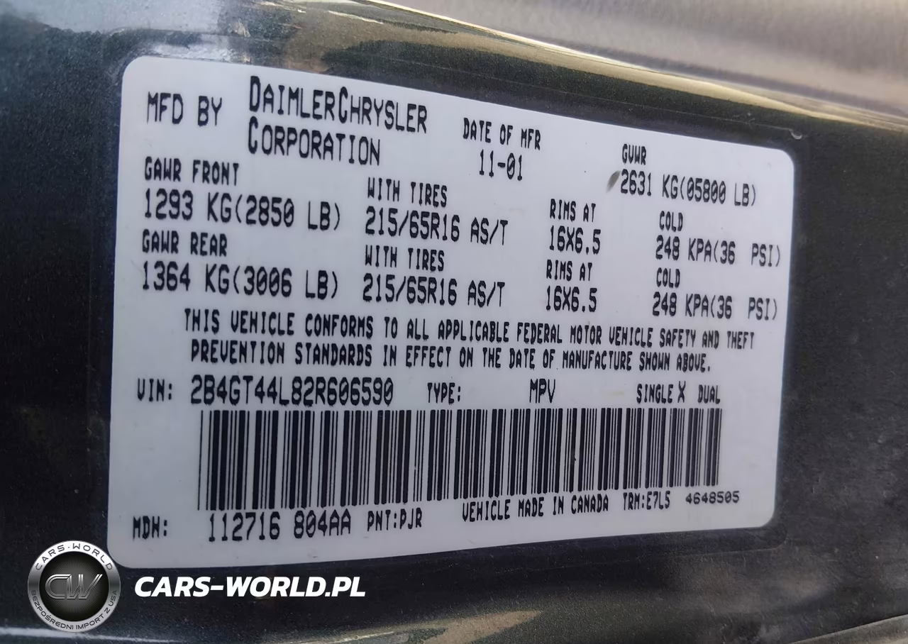 2002 Dodge Grand Caravan Sport VIN:2B4GT44L82R606590 - 9