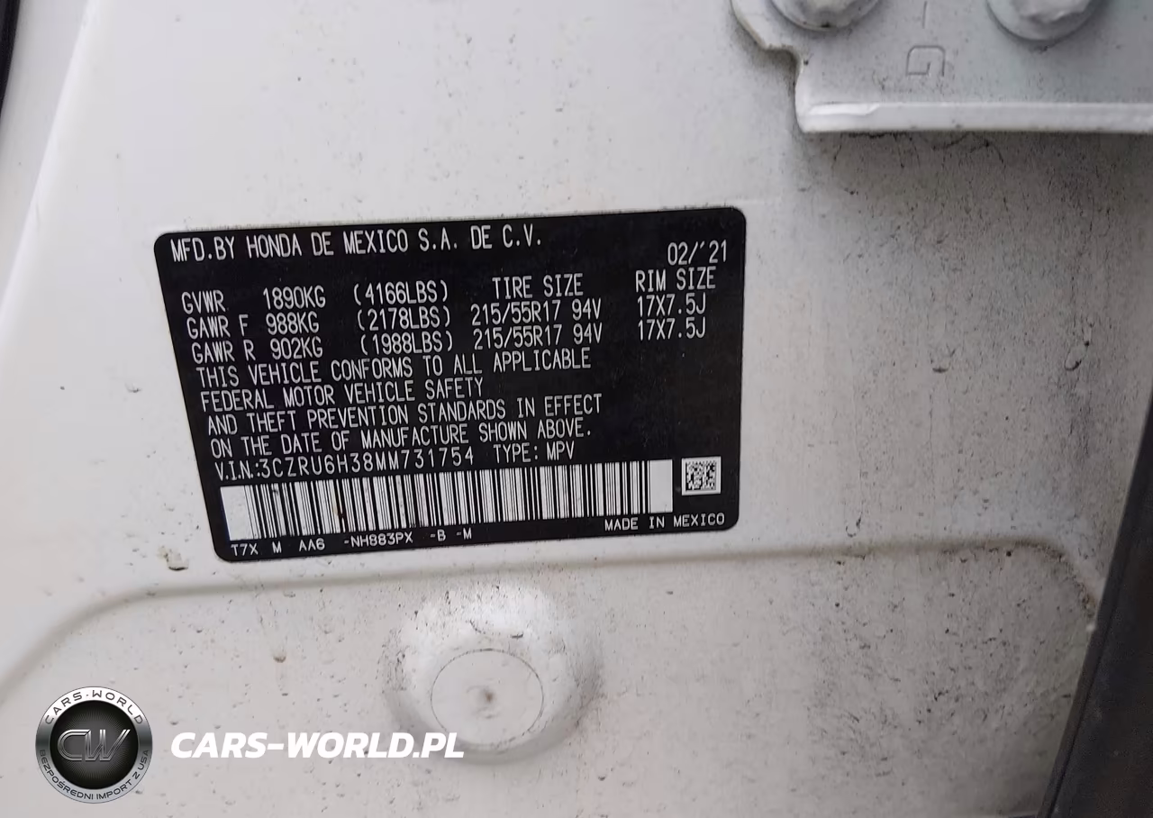 2021 Honda Hr-V Awd Lx VIN:3CZRU6H38MM731754 - 9