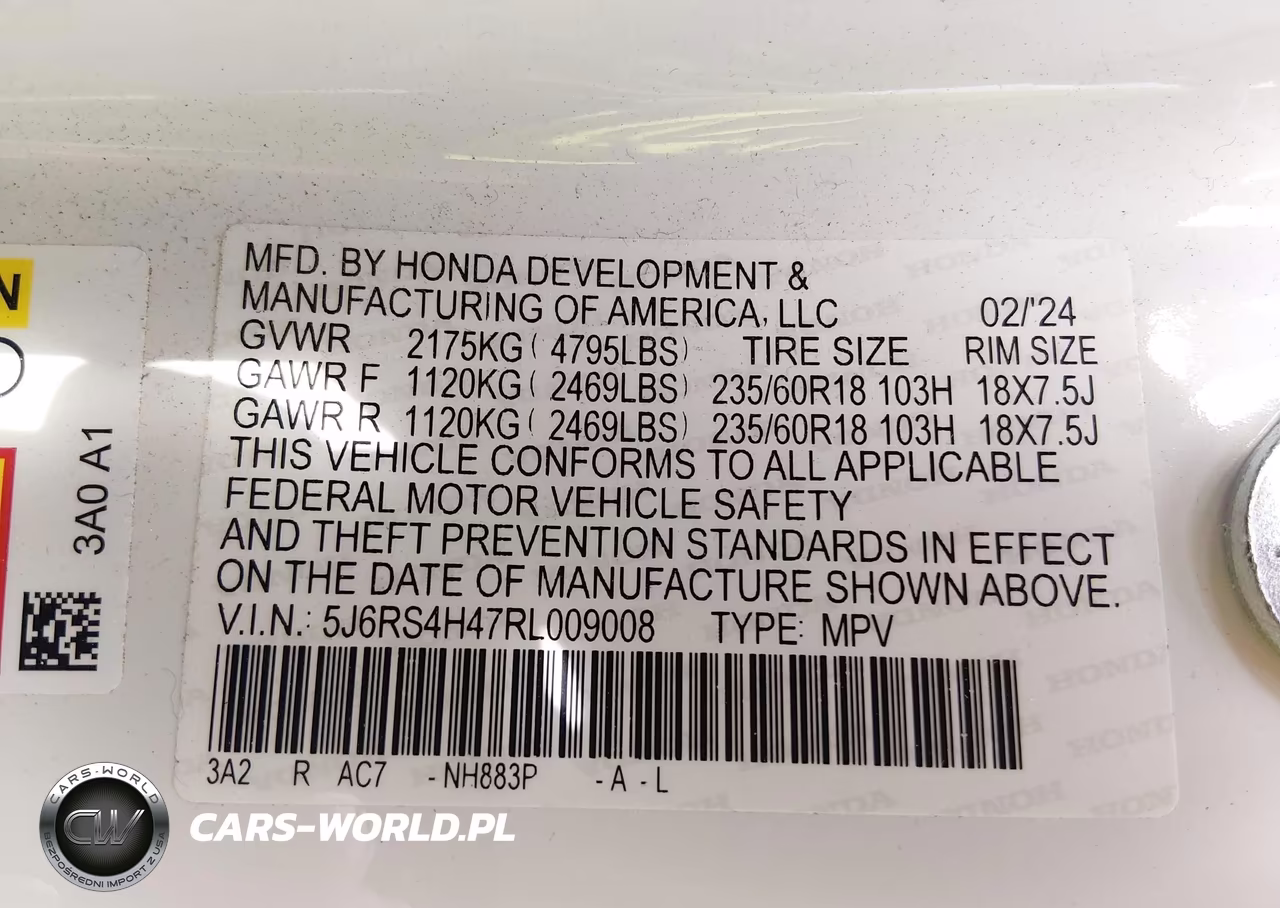 2024 Honda Cr-V Ex Awd VIN:5J6RS4H47RL009008 - 9