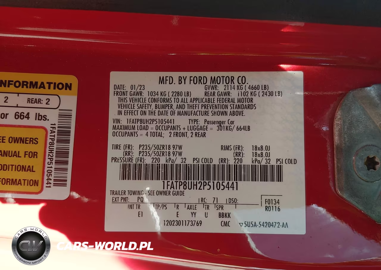 2023 Ford Mustang Ecoboost Premium VIN:1FATP8UH2P5105441 - 9