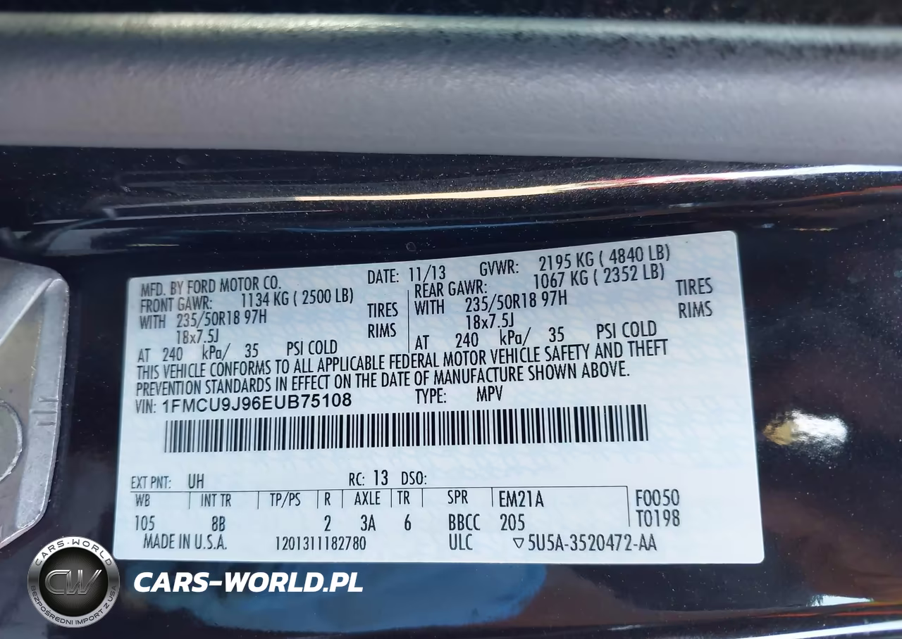 2014 Ford Escape Titanium VIN:1FMCU9J96EUB75108 - 9