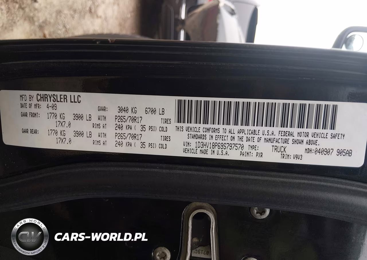 2009 Dodge Ram 1500 Slt-Sport-Trx VIN:1D3HV18P69S797570 - 9