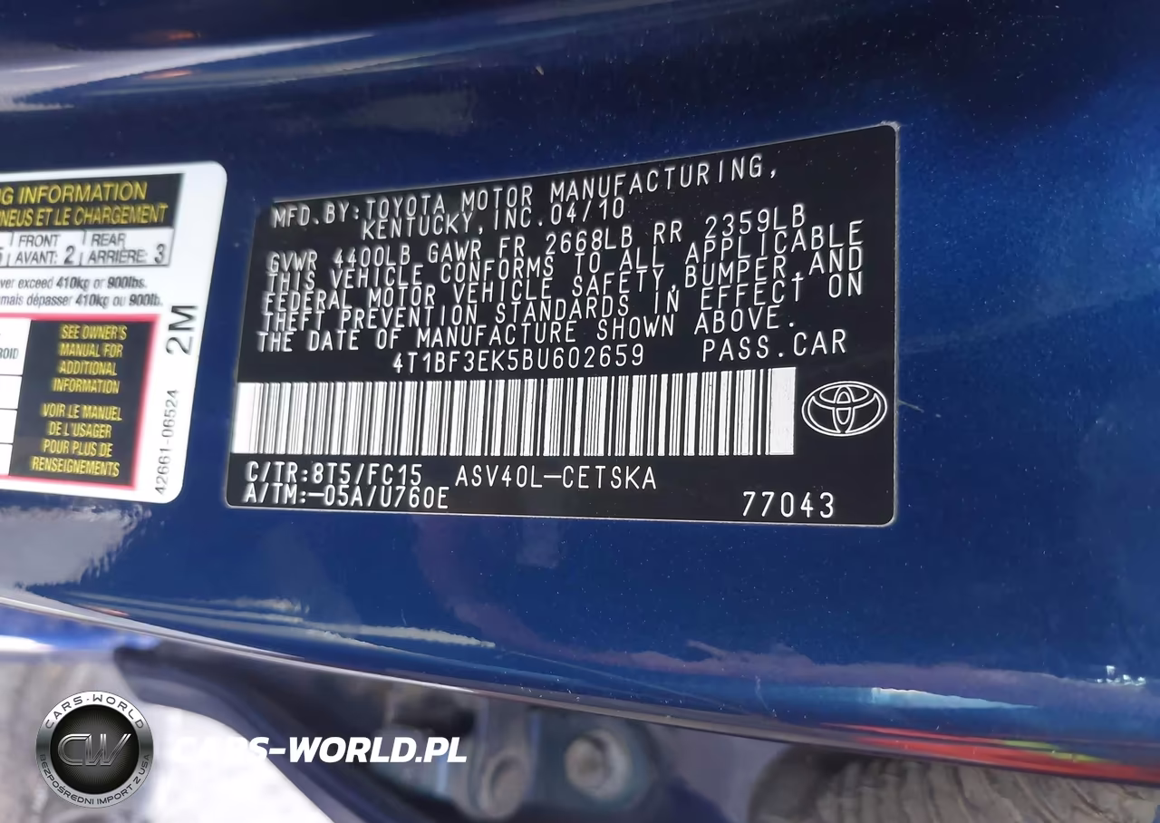 2011 Toyota Camry Se VIN:4T1BF3EK5BU602659 - 9