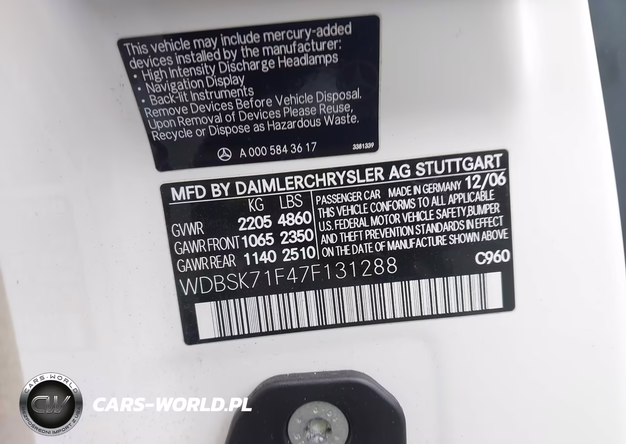 2007 Mercedes-Benz Sl 550 VIN:WDBSK71F47F131288 - 9