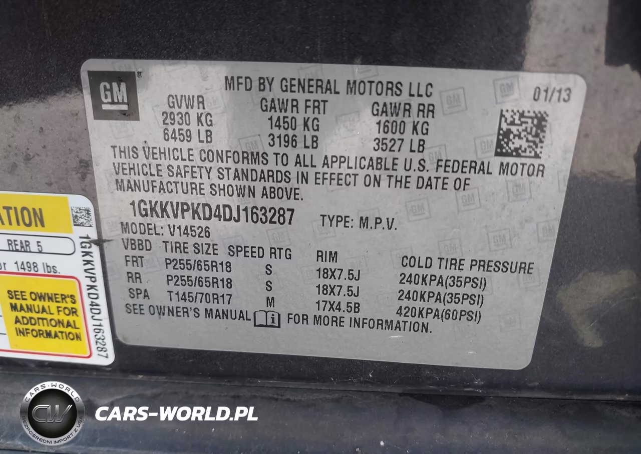 2013 GMC Acadia Sle-2 VIN:1GKKVPKD4DJ163287 - 9