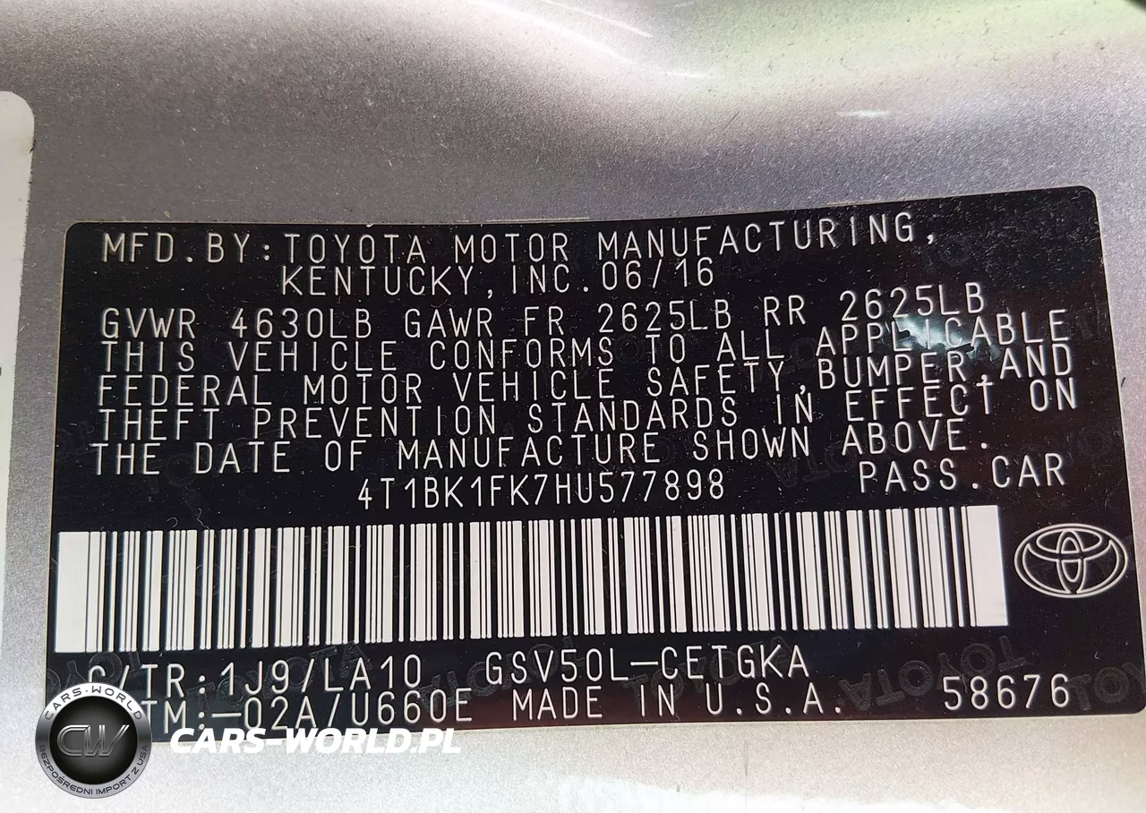 2017 Toyota Camry Xle V6 VIN:4T1BK1FK7HU577898 - 9
