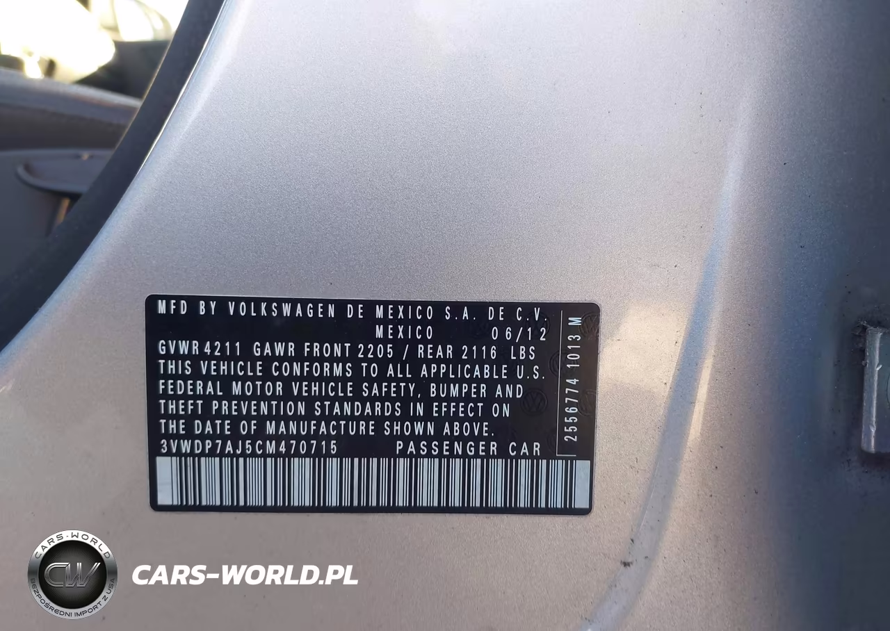 2012 Volkswagen Jetta 2.5L Se VIN:3VWDP7AJ5CM470715 - 9