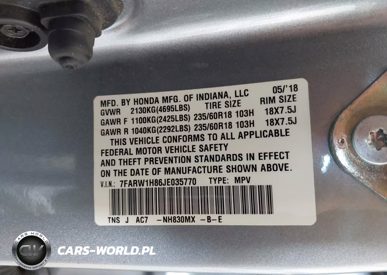 2018 Honda Cr-V Ex-L-Ex-L Navi VIN:7FARW1H86JE035770 - 9