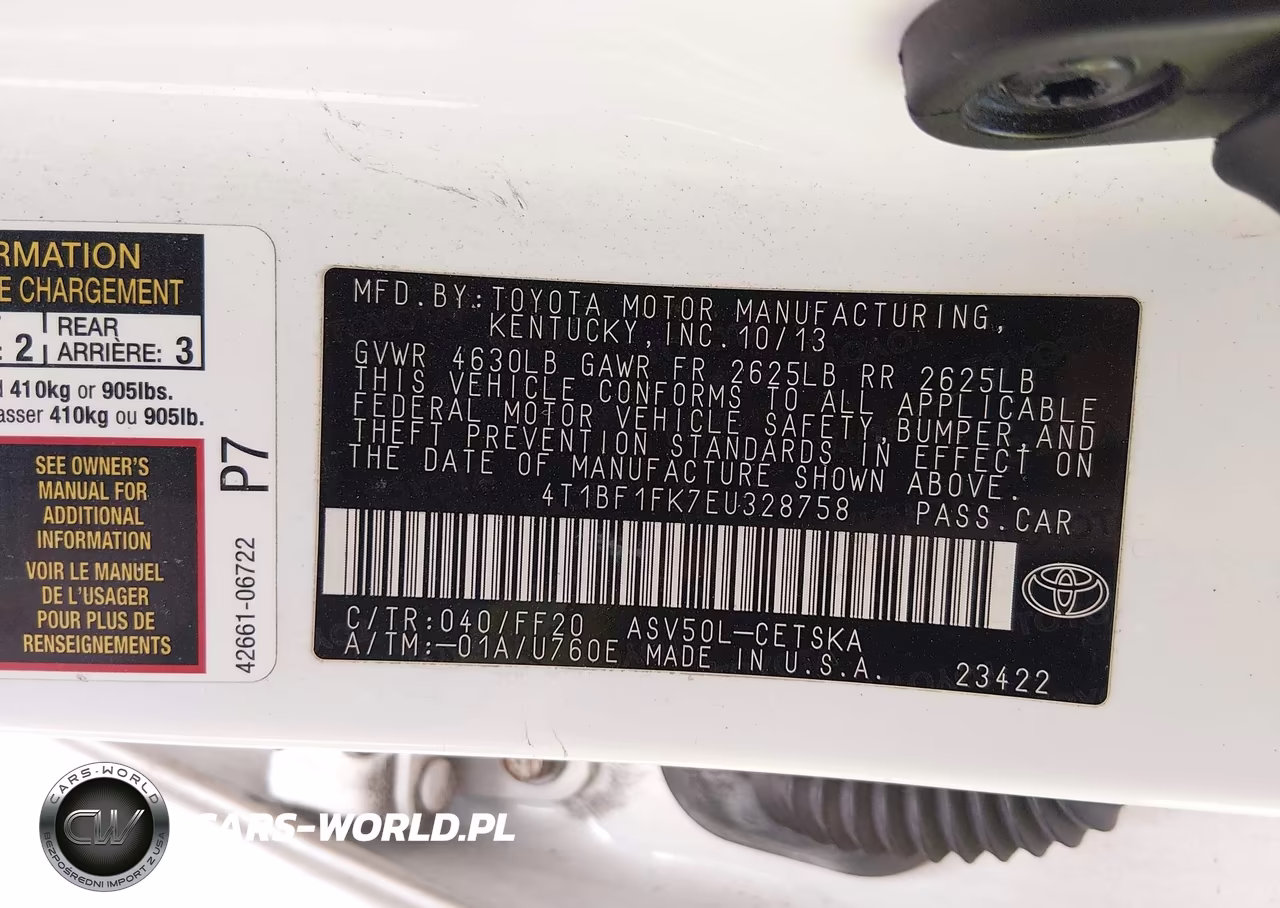 2014 Toyota Camry Se VIN:4T1BF1FK7EU328758 - 9