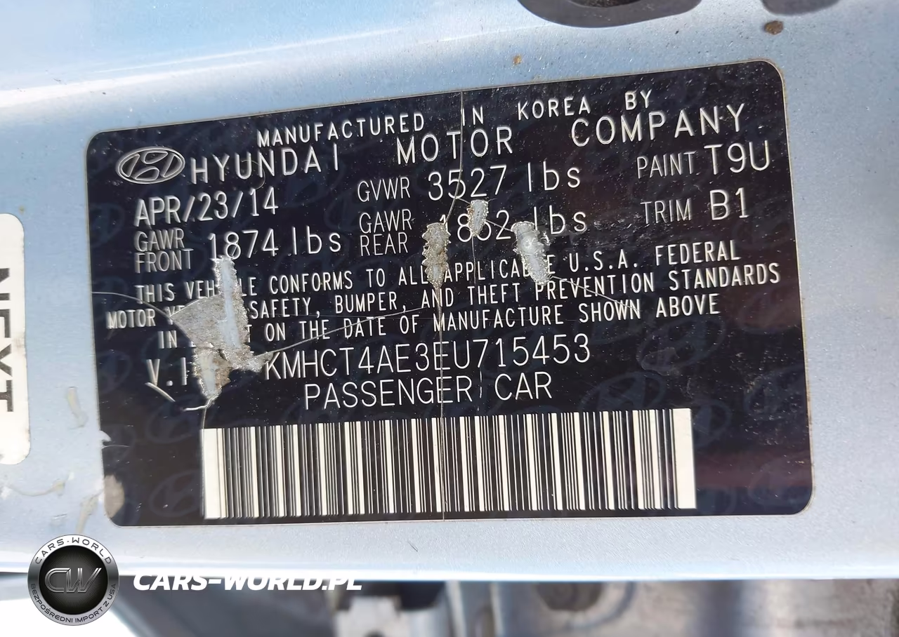 2014 Hyundai Accent Gls VIN:KMHCT4AE3EU715453 - 9