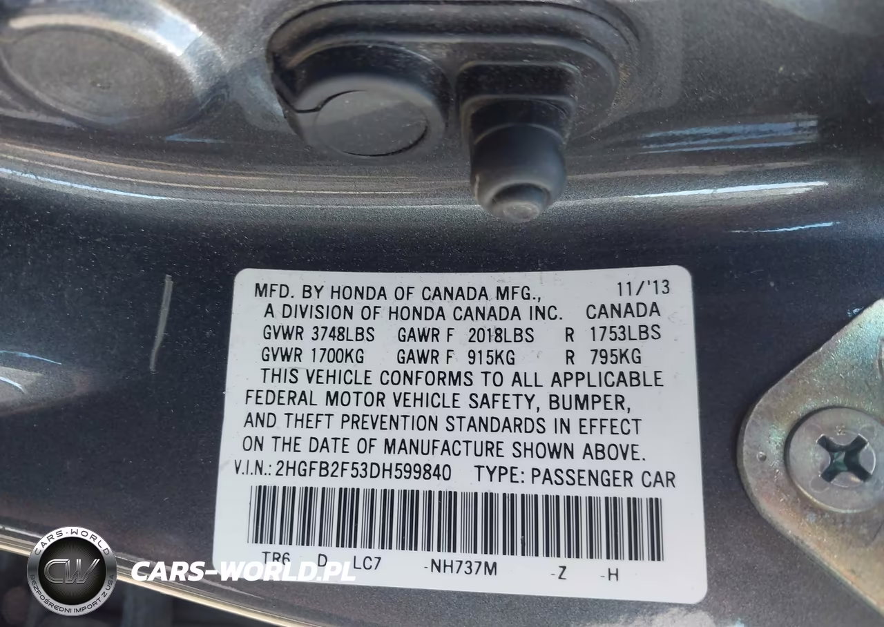 2013 Honda Civic Lx VIN:2HGFB2F53DH599840 - 9
