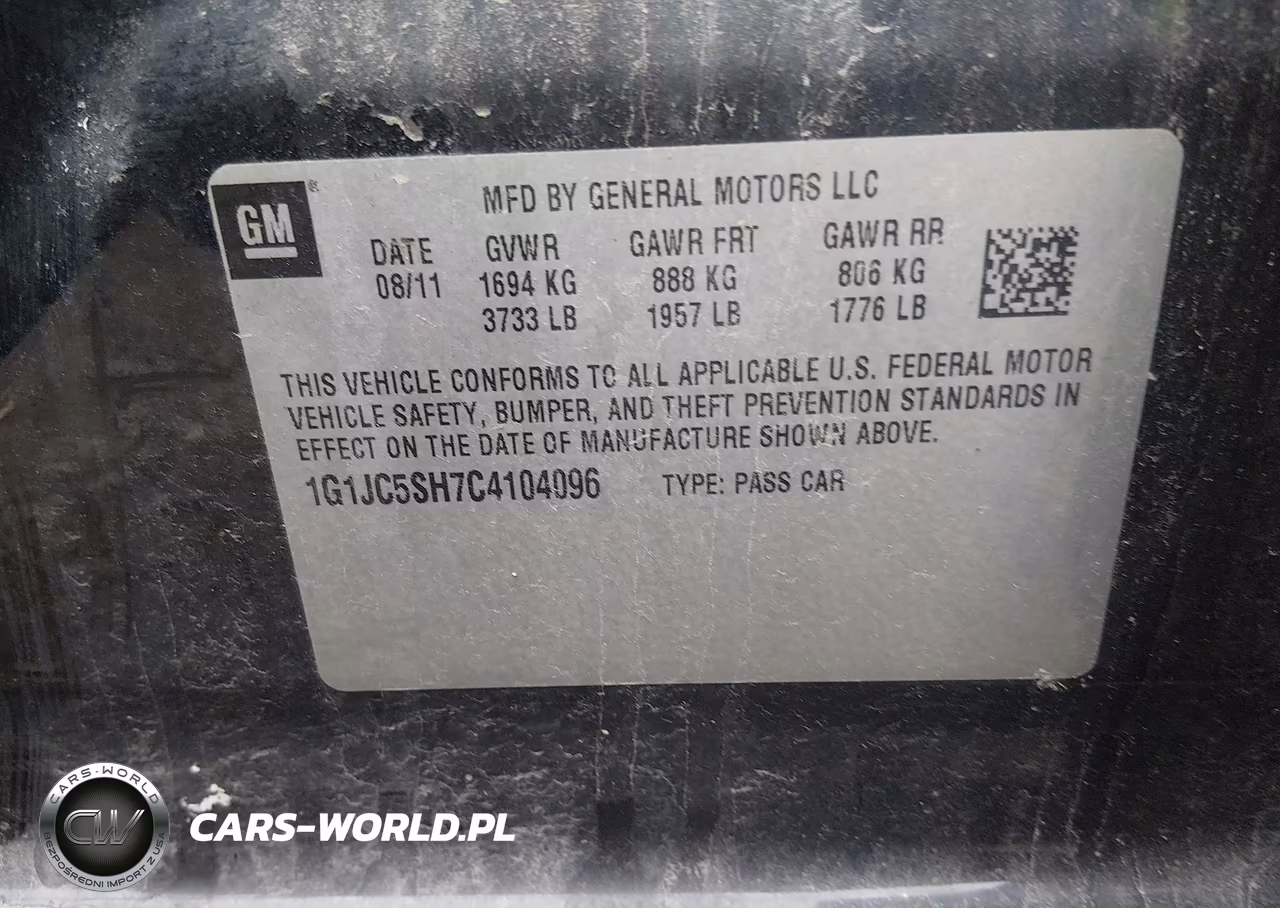 2012 Chevrolet Sonic 2Lt VIN:1G1JC5SH7C4104096 - 9