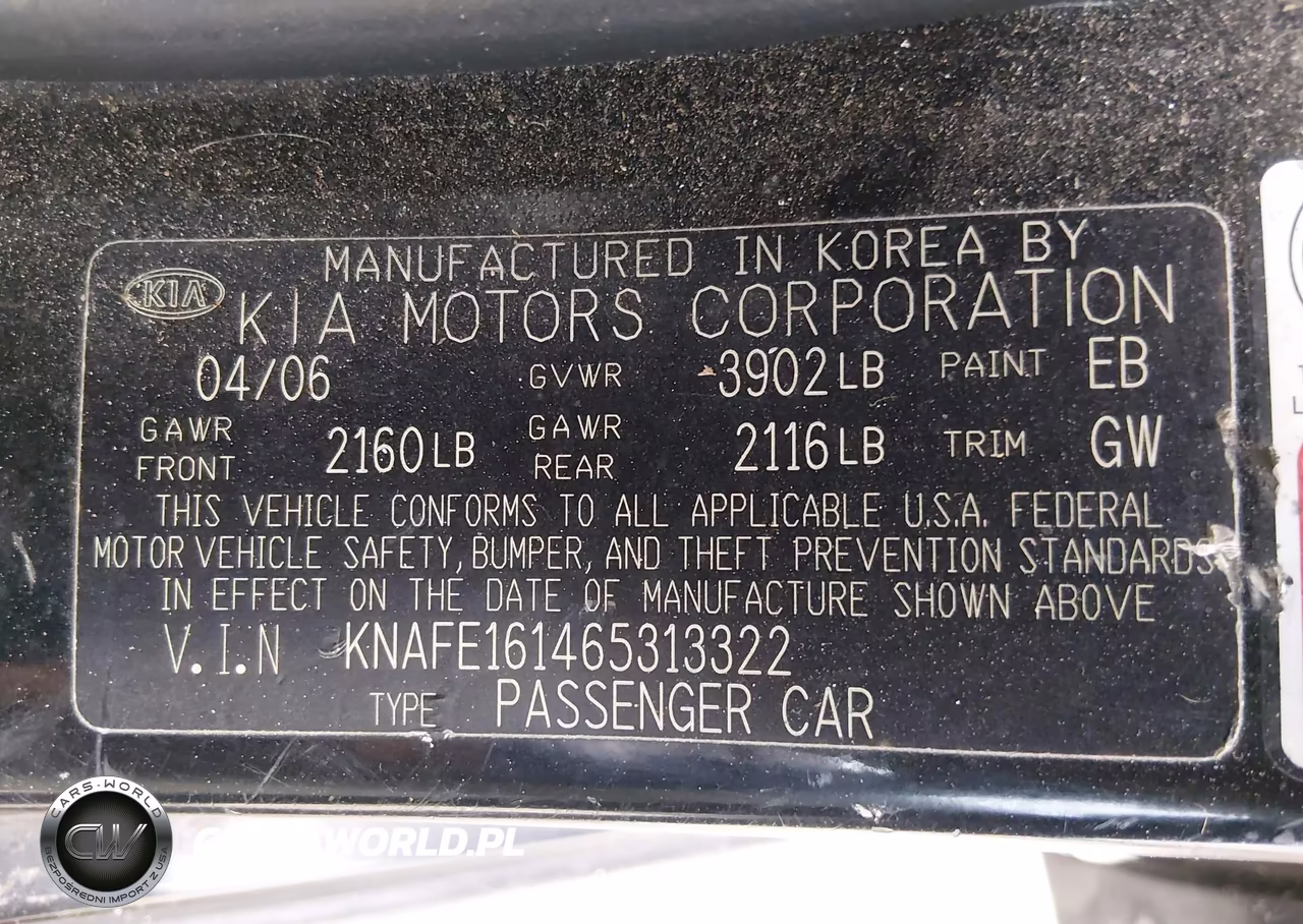 2006 Kia Spectra5 VIN:KNAFE161465313322 - 9