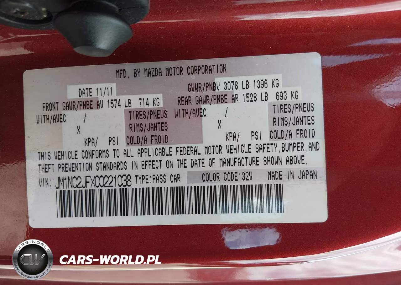 2012 Mazda Mx-5 Miata Sport VIN:JM1NC2JFXC0221038 - 9