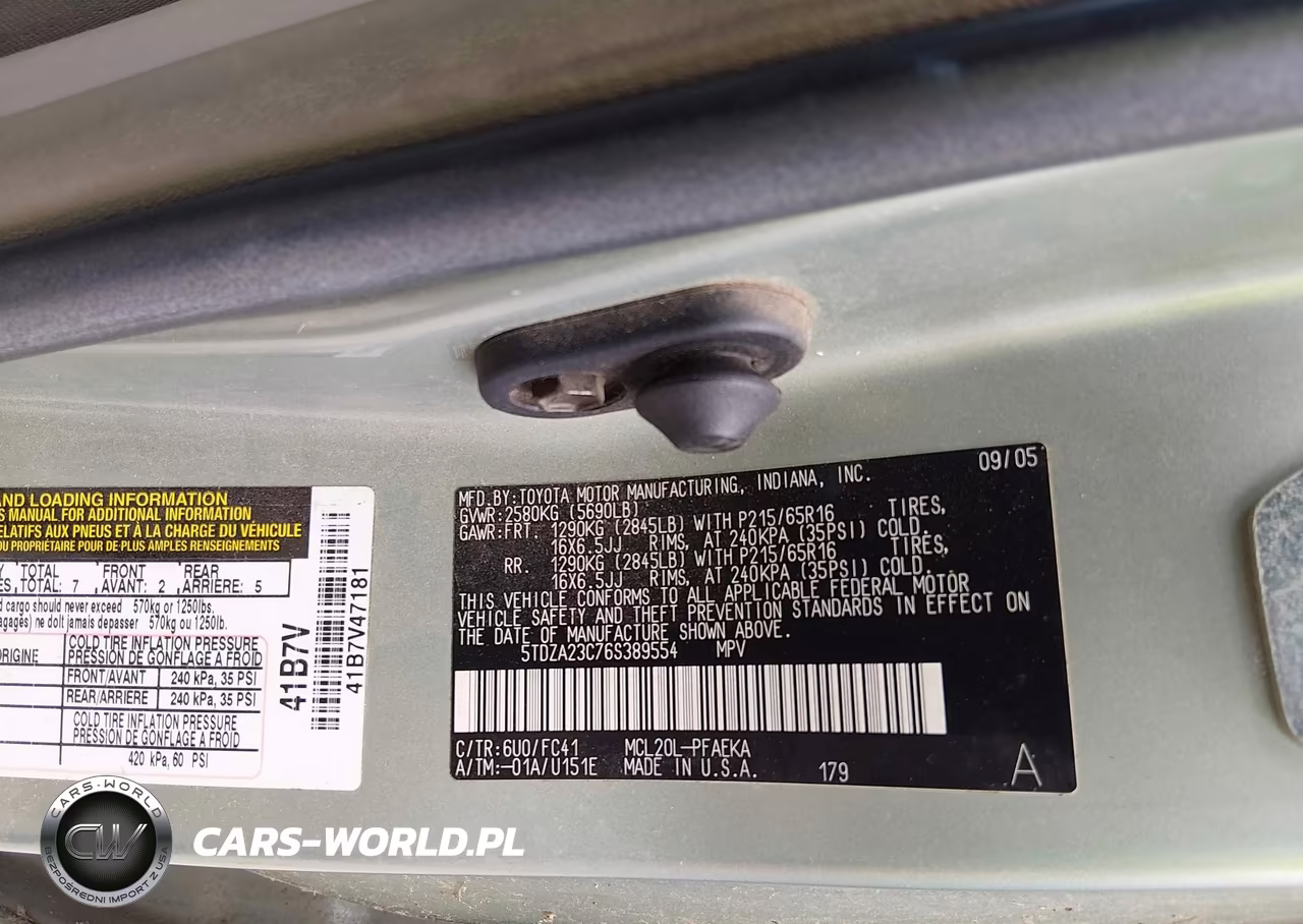 2006 Toyota Sienna Le VIN:5TDZA23C76S389554 - 9