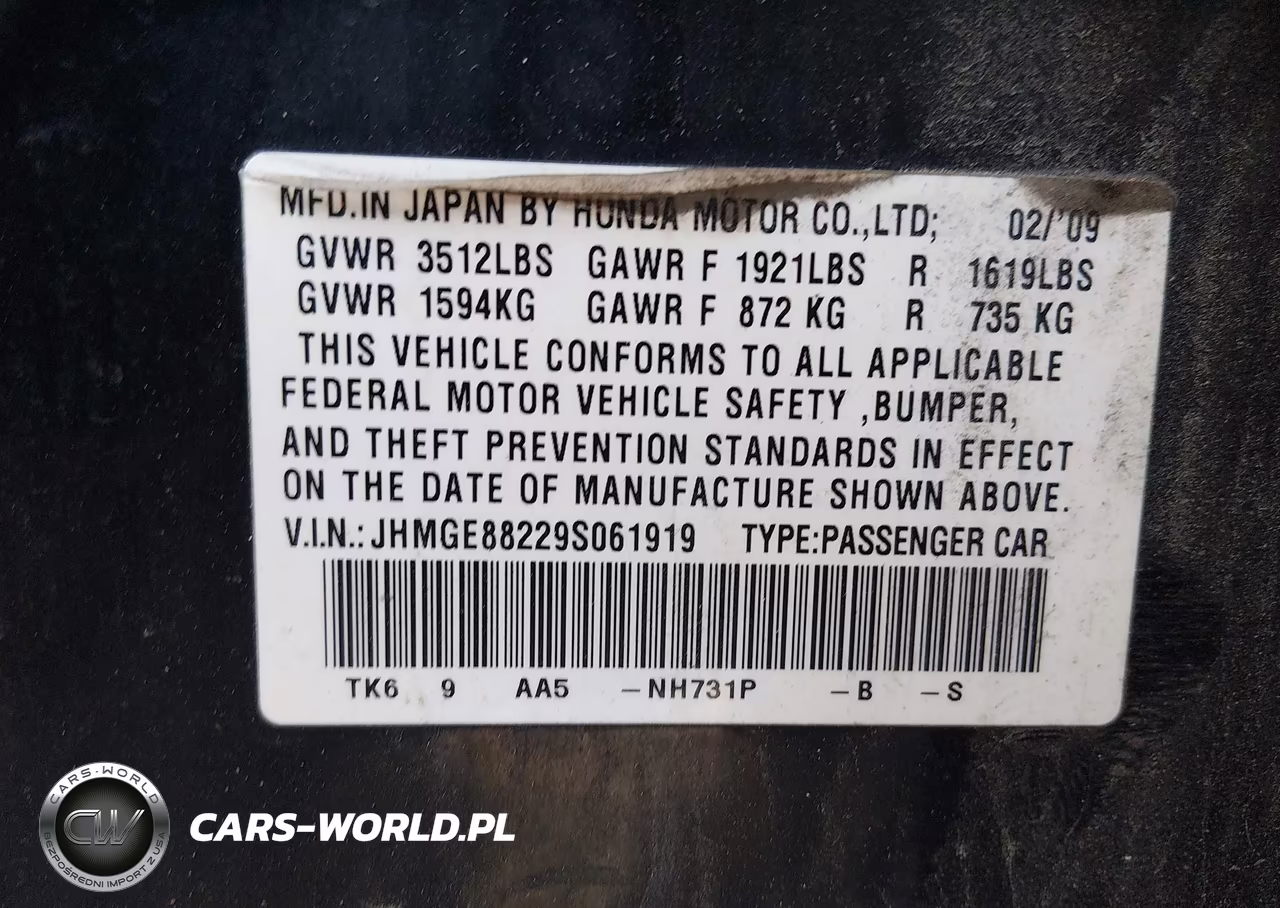 2009 Honda Fit VIN:JHMGE88229S061919 - 9
