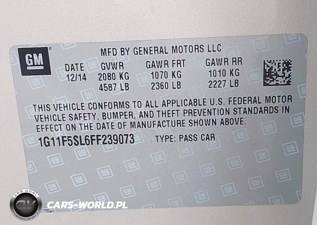 2015 Chevrolet Malibu 1Lz VIN:1G11F5SL6FF239073 - 9