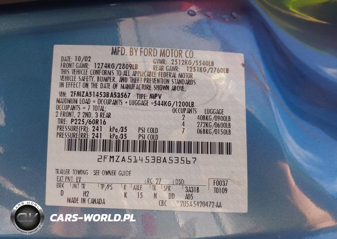 2003 Ford Windstar Lx VIN:2FMZA51453BA53567 - 9