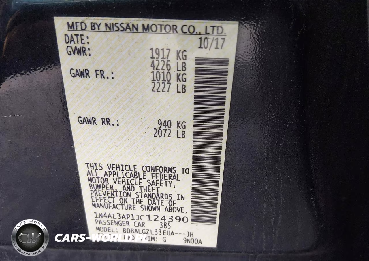 2018 Nissan Altima 2.5 S VIN:1N4AL3AP1JC124390 - 9