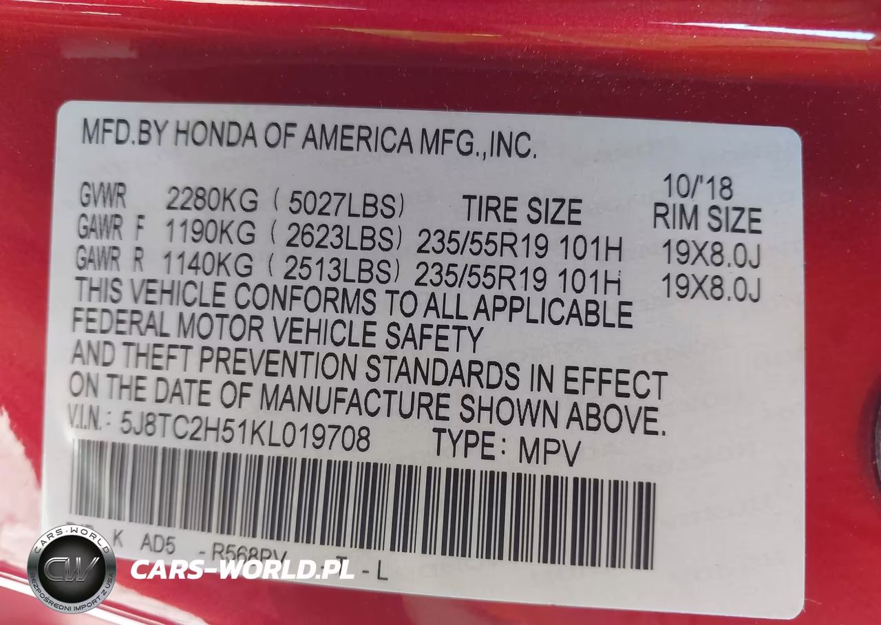 2019 Acura Rdx Technology Package VIN:5J8TC2H51KL019708 - 9
