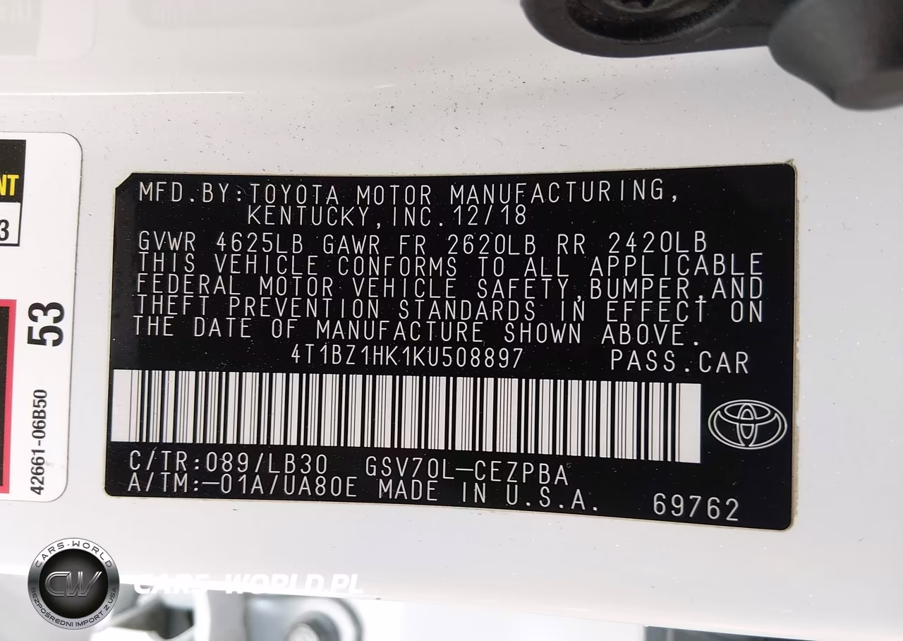 2019 Toyota Camry Xse V6 VIN:4T1BZ1HK1KU508897 - 9