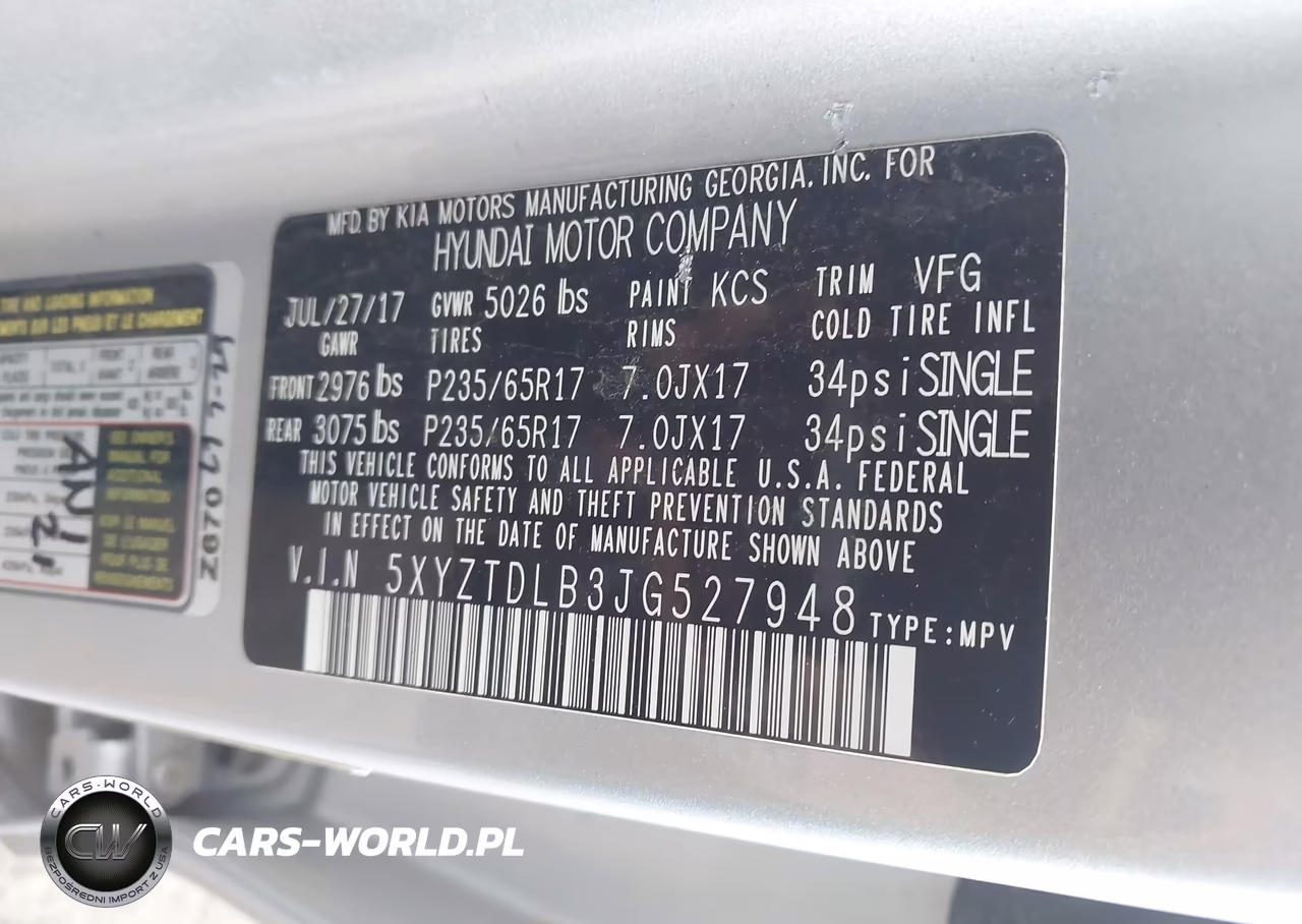 2018 Hyundai Santa Fe Sport 2.4L VIN:5XYZTDLB3JG527948 - 9