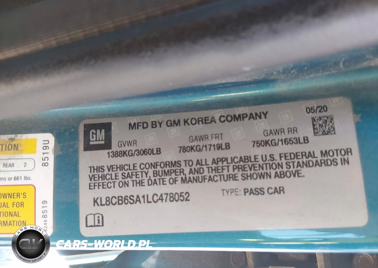 2020 Chevrolet Spark Fwd Ls Automatic VIN:KL8CB6SA1LC478052 - 9