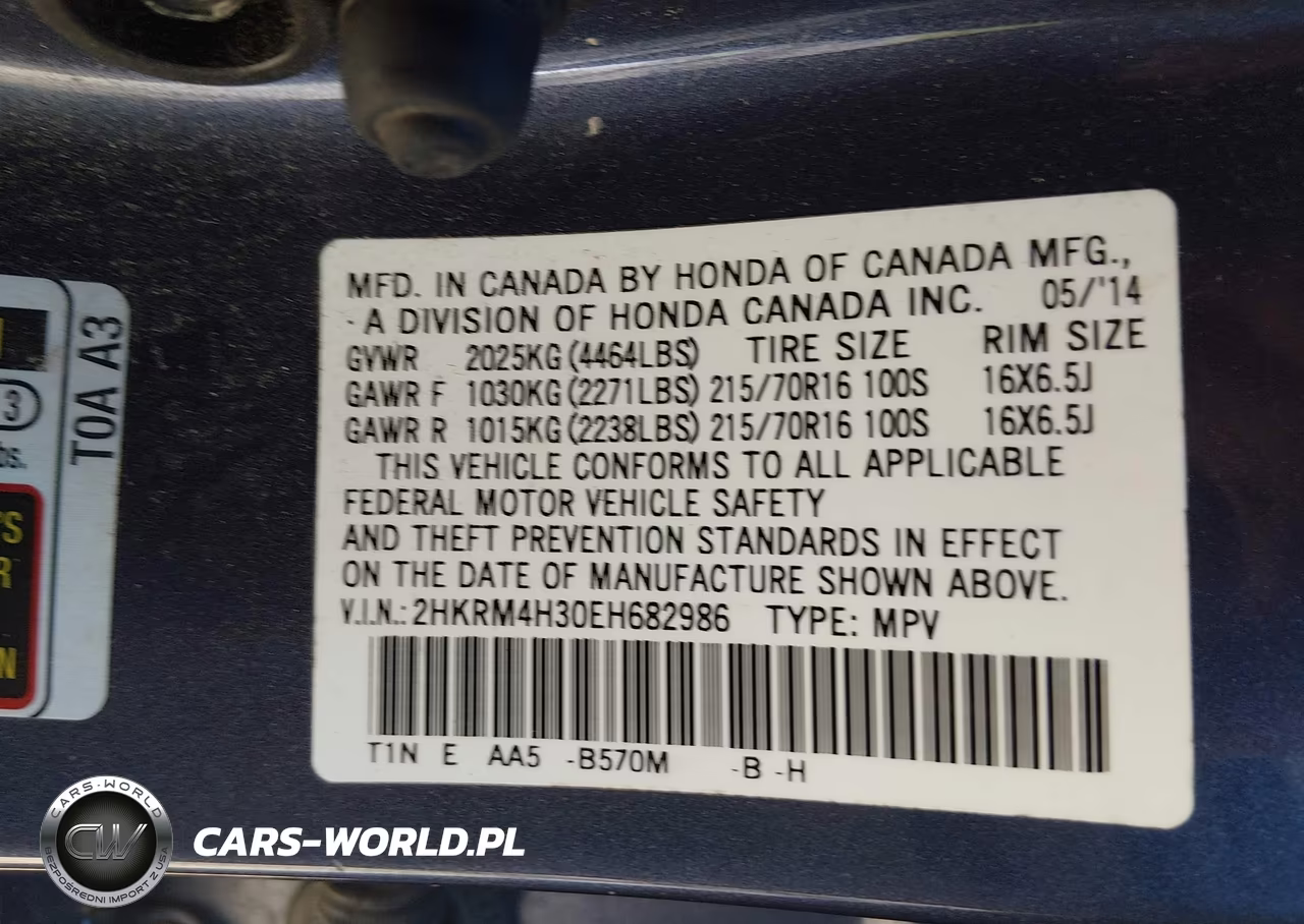 2014 Honda Cr-V Lx VIN:2HKRM4H30EH682986 - 9