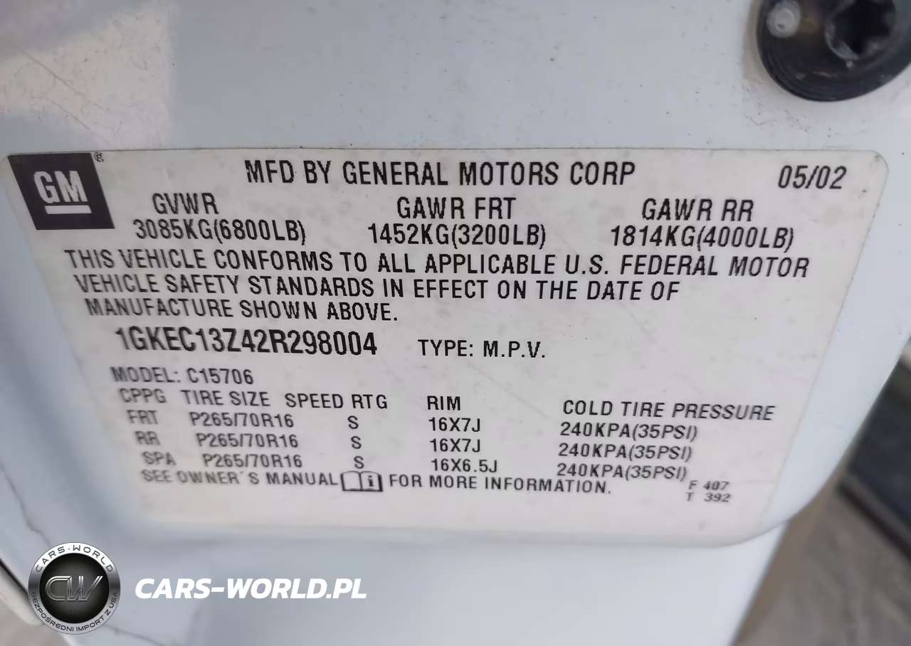 2002 GMC Yukon Slt VIN:1GKEC13Z42R298004 - 9