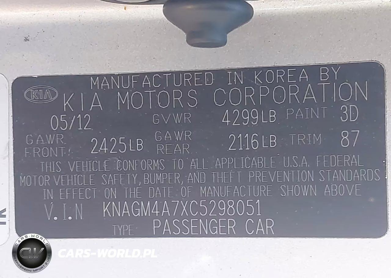 2012 Kia Optima Lx VIN:KNAGM4A7XC5298051 - 9