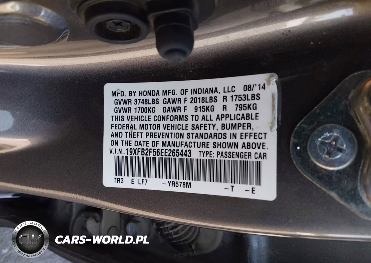 2014 Honda Civic Lx VIN:19XFB2F56EE265443 - 9