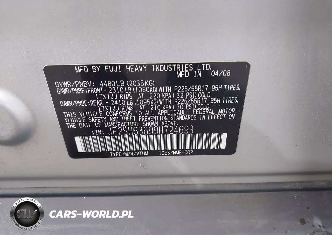 2009 Subaru Forester (Natl) X W-Premium Pkg VIN:JF2SH63699H724693 - 9