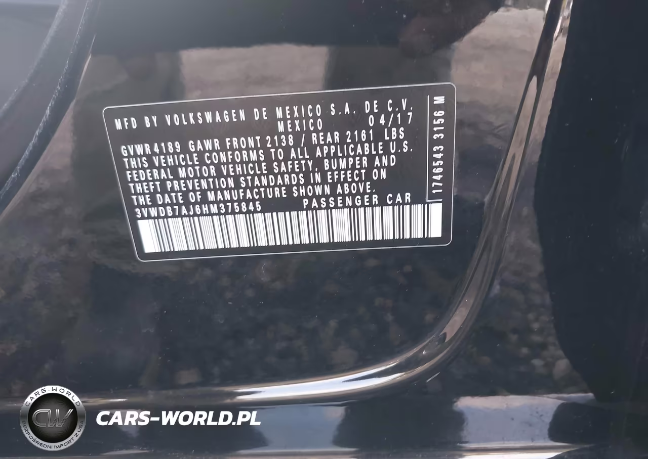 2017 Volkswagen Jetta 1.4T Se VIN:3VWDB7AJ6HM375845 - 9