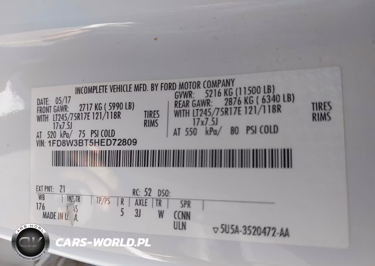 2017 Ford F-350 Xl VIN:1FD8W3BT5HED72809 - 9